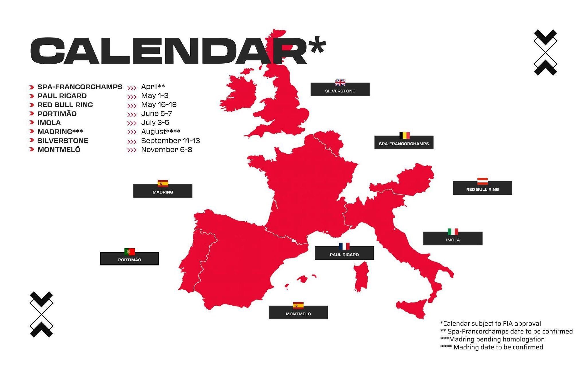 Calendario oficial Eurocup-3 2026