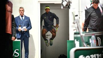 Rafa Nadal antes de entrar a la final de Roland Garros 2019.