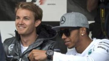 Hamilton y Rosberg, compa&ntilde;eros en Mercedes.