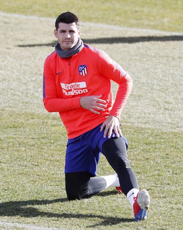 Morata durante el entrenamiento.