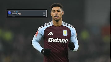 Marcus Rashford, jugador del Aston Villa, en su debut.
