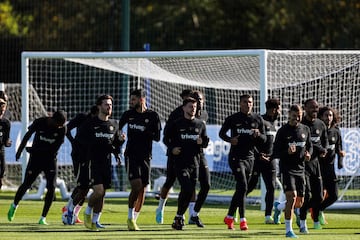 Chelsea's players attend a team training