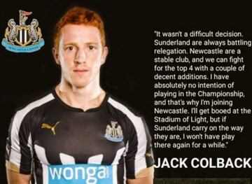 Las declaraciones de Jack Colback que circulan por las redes sociales.