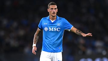 NAPLES, ITALY - SEPTEMBER 26: Rafa Marin of SSC Napoli gestures during the Coppa Italia Frecciarossa match beetween SSC Napoli and Palermo at Stadio Diego Armando Maradona on September 26, 2024 in Naples, Italy. (Photo by Image Photo Agency/Getty Images)