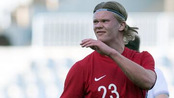 Haaland, en un partido con Noruega.