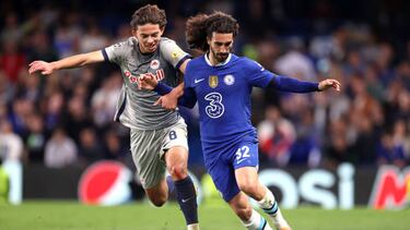 LONDON, ENGLAND - SEPTEMBER 14: Dijon Kameri of Salzburg and Marc Cucurella of Chelsea during the UEFA Champions League group E match between Chelsea FC and FC Salzburg at Stamford Bridge on September 14, 2022 in London, United Kingdom. (Photo by Charlotte Wilson/Offside/Offside via Getty Images)
