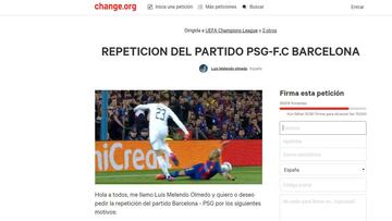 117.000 personas firman para que se repita el Barça-PSG