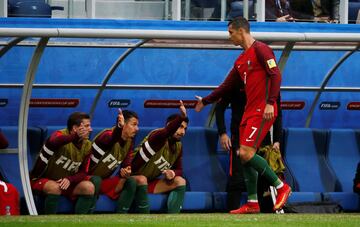 Cristiano Ronaldo fue sustituido por Nani en el minuto 66.