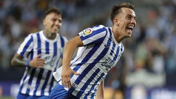 Paulino, eufórico tras marcar el 1-0 al Girona.