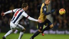 &Ouml;zil durante el encuentro ante el West Brom.
 
 