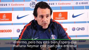 Emery explains why Neymar missed training: "He's ill"