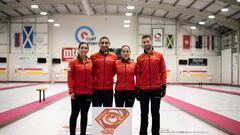 Imagen del equipo español que compite en los Mundiales de Curling de equipo mixto en Aberdeen.