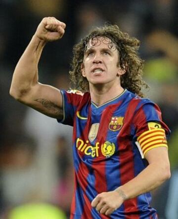 Carles Puyol | Barcelona: Desde 1999 a 2013 jugó en los blaugranas y antes, desde 1996, en el Barcelona B. Logró seis Ligas españolas, seis Supercopas, dos Copas del Rey, tres Champions League y dos Mundiales de Clubes.