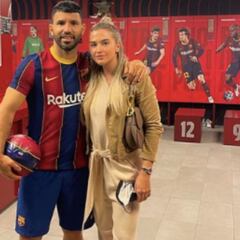 Sofía Calzetti, novia del Kun Agüero, encantada con su fichaje por el Barça: "Tu felicidad es la mía"