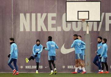 Messi entrena con el Barcelona antes del Cl¨¢sico