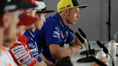 Rossi en la rueda de prensa de Argentina.
