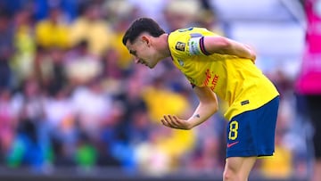 Alvaro Fidalgo celebrate this goal 4-0 of America during the 17th round match between America and Mazatlan FC as part of the Liga BBVA MX, Torneo Clausura 2025 at Ciudad de los Deportes Stadium, on April 19, 2025 in Mexico City, Mexico.