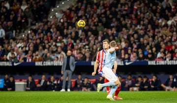 El jugador del Atltico de Madrid, Sorloth, marca el 1-1 al Celta de Vigo. 