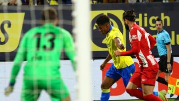 El hondureño marcó el único tanto del Cádiz ante el Atlético de Madrid