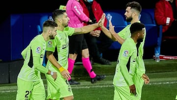 Luis Suarez of Atletico de Madrid celebrating a goal during the spanish league, LaLiga, football match played between SD Eibar v Atletico de Madrid at Municipal Ipurua Stadium on January 21, 2021 in Eibar, Spain.
AFP7
21/01/2021 ONLY FOR USE IN SPAIN