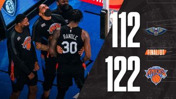 La estrella de los Knicks superó a la de los Pelicans en un duelo decidido en la prórroga y que los de Stan Van Gundy no supieron cerrar. Zion se aleja de los playoffs.