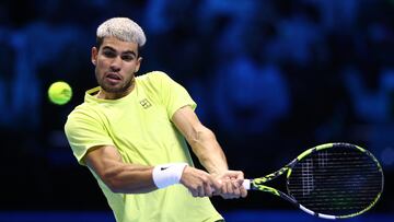 Carlos Alcaraz, contra Felix Auger-Aliassime en las ATP Finals.