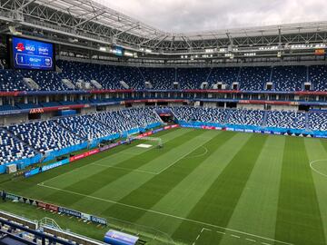 Así está el césped de Kaliningrado a 24 horas del partido de España