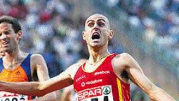 <b>VUELVE UN CAMPEÓN.</B> Pentinel gana el oro del Europeo 2002, en su última carrera con España.