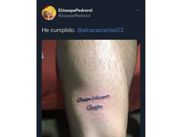 El consuelo de Carlos Alcaraz a un fan que se tatuó mal su nombre: “Le has echado un par”
