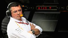 MELBOURNE, AUSTRALIA - MARCH 24: McLaren Racing Director Eric Boullier looks on from the pit wall during final practice for the Australian Formula One Grand Prix at Albert Park on March 24, 2018 in Melbourne, Australia.  (Photo by Mark Thompson/Getty Imag