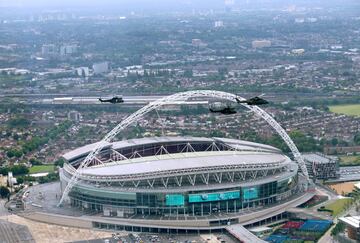 Wembley stadium from the sky