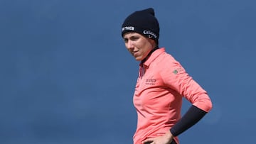 GULLANE, SCOTLAND - AUGUST 04: Carlota Ciganda of Spain looks on on the fifth green during Day One of the AIG Women's Open at Muirfield on August 04, 2022 in Gullane, Scotland. (Photo by Charlie Crowhurst/Getty Images)