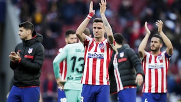 Morata, Saúl y Koke, en un partido del Atlético en el Wanda Metropolitano.
