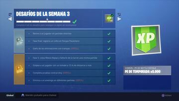 Fortnite Battle Royale: Desaf&iacute;os de la Semana 3 de la Temporada 6 del Pase de Batalla 