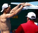 Rafa Nadal ya se entrena en Melbourne a más de 40 grados