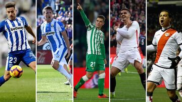 Jony, Carrillo, Lo Celso, ANdr&eacute; SIlva y De Tom&aacute;s, de izquierda a derecha.