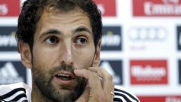 El portero Diego López durante la rueda de prensa.