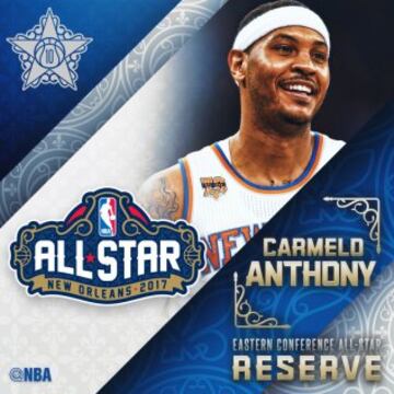 Carmelo Anthony (New York Knicks). Un clásico en el All Star. De ser el elegido, sería su décimo Partido de las Estrellas. Desde 2007 sólo ha fallado en el de 2009 y sólo ha sido reserva en una ocasión (2007). Sus Knicks no carburan y los rumores sobre un posible traspaso (que tendría que ser aprobado por él) se llevan oyendo semanas. A pesar de ello, promedia más de 20 puntos.