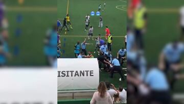 ¡Pasó en Portugal! Invaden la cancha y la policía lo para con disparos al cielo