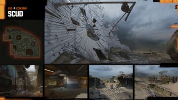 Deploy to a desert military outpost following a devastating attack. The damaged radar dish and nearby buildings have taken several hits, the air thick with smoke from the surrounding fires. Bunker down in the depot or HQ or flank enemies in the trenches. Watch for snipers near the radar dish; its base provides a near 360-degree view.