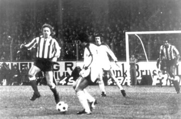 Brugge XI versus Atlético. 1 March 1978: Jensen; Bastinjs, Krieger, Leekans, Volders; Cool, Van der Eycken, De Cubber, Lambert (Verheechen 80); Courant and Sorensen.