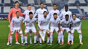 El equipo del Real Madrid que se enfrentó al Atalanta.