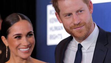 FILE PHOTO: Britain's Prince Harry, Duke of Sussex, Meghan, Duchess of Sussex attend the 2022 Robert F. Kennedy Human Rights Ripple of Hope Award Gala in New York City, U.S., December 6, 2022. REUTERS/Andrew Kelly/File Photo