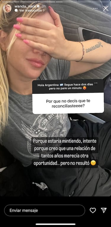 “No resultó”: Wanda Nara aseguró que no se reconcilió con Mauro Icardi