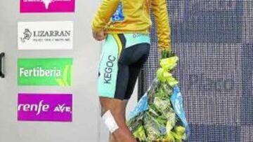 <b>HERIDO. </b>Alberto Contador se lastimó la pierna izquierda.