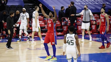 Joel Embiid, durante el partido de la NBA que ha enfrentado a Philadelphia Sixers y Utah Jazz.