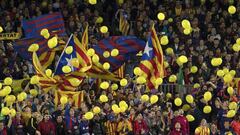 La UEFA advierte al Barcelona por los globos amarillos