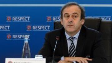 El presidente de la UEFA, en rueda de prensa.