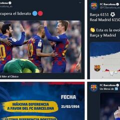 El Barça saca pecho en redes: le arrebata el liderato y el título de goleador histórico de La Liga