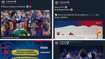 El Barça saca pecho en redes: le arrebata el liderato y el título de goleador histórico de La Liga